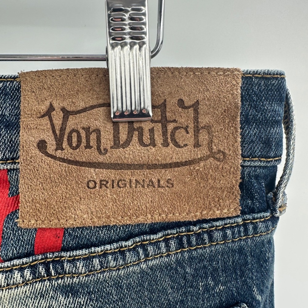 Von Dutch Originals Mens Patchwork Distressed Jeans Blue 32x32 VD27121MD21 NWT - Picture 5 of 16